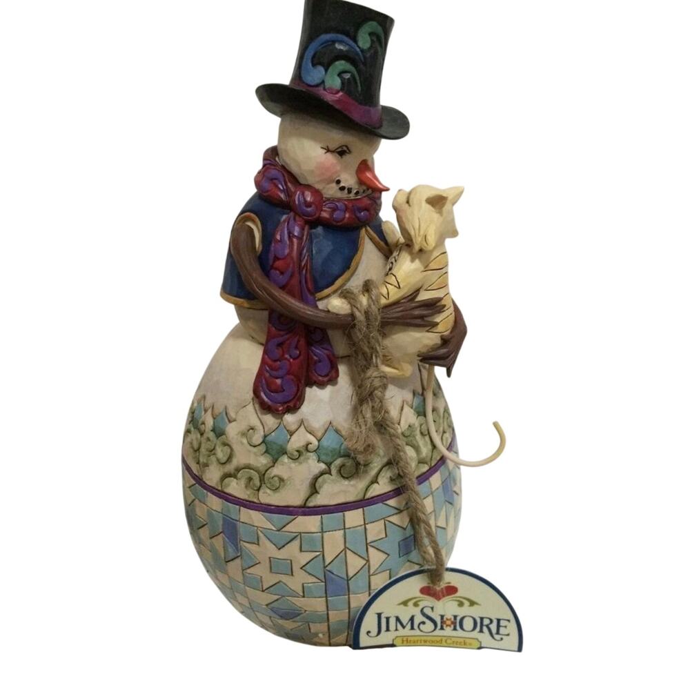 Jim Shore Enesco Friendship Keeps Us Warm 4022932 Snowman Kitty Cat NIB Sealed